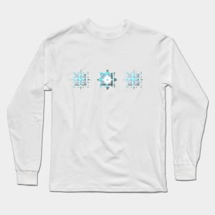 Light blue tartan stars Long Sleeve T-Shirt